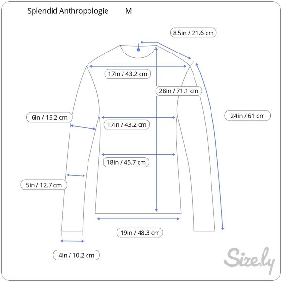 Splendid Anthropologie Women's long Sleeve Blue/Bleu Blouse/Shirt Sz. M (New) - Picture 3 of 9